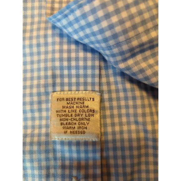 Peter Millar Shirt Mens Button Down Blue Check Gingham Nanoluxe Long Sleeve - Picture 6 of 9